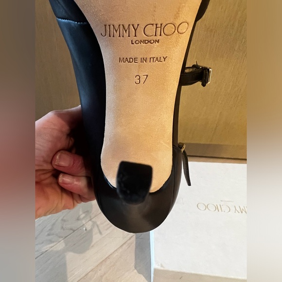 Jimmy Choo size 37 Black heels. Style called Houry. Pristine condition. Worn 3x. - Picture 3 of 4